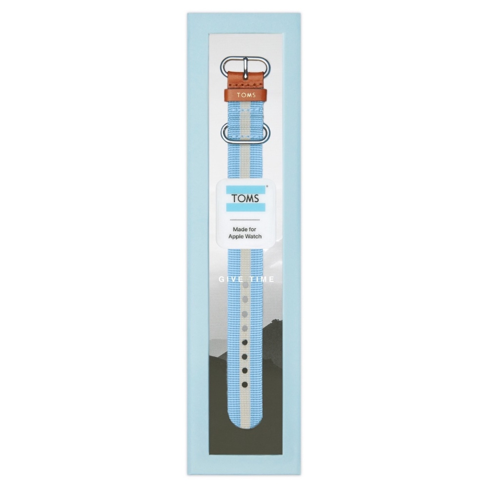Toms Apple Watch Band Blue/White Stripe New - Picture 2 of 5